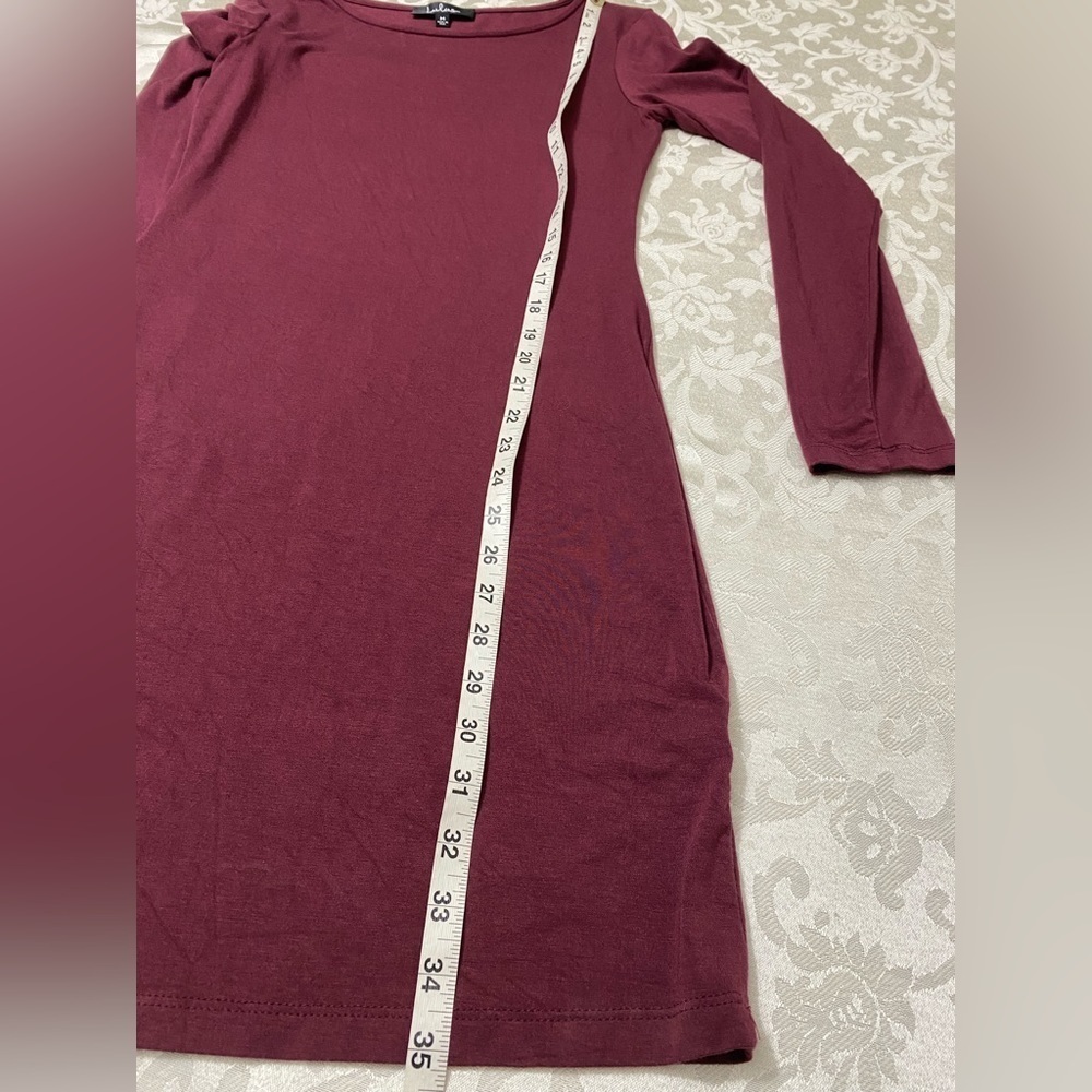 - Lulus Burgundy Long Sleeves Dress Size S - Picture 4 of 6